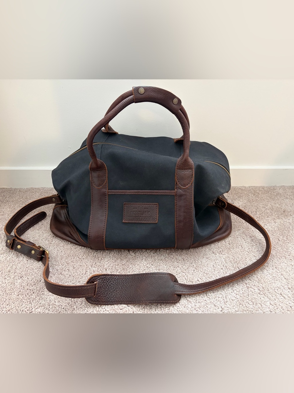 Portland Leather Goods Canvas Duffel Bag in Navy